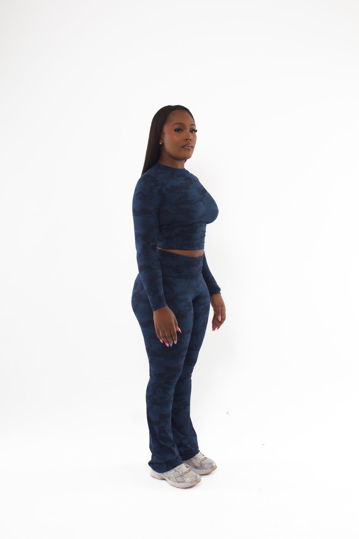 BLUE FOLD OVER PANTS